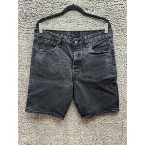 Levis‎ 501 Button Fly Relaxed Denim Shorts Black Mens Size 34